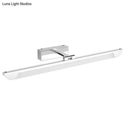 Modern chrome led vanity light with frosted glass diffuser wall-mounted bathroom fixture 110-120v maximum bulb wattage