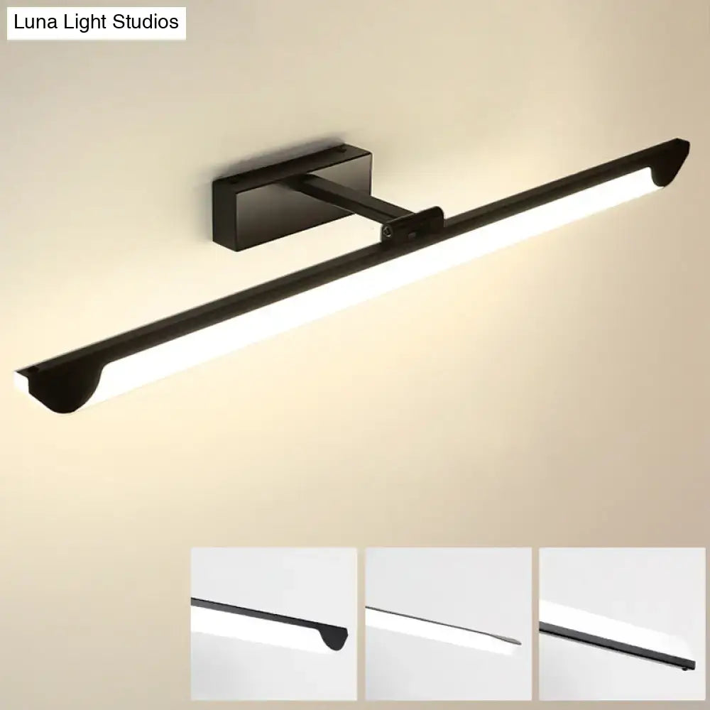 Black matte led wall-mounted vanity light fixture with adjustable arm modern design 110-120v maximum bulb wattage