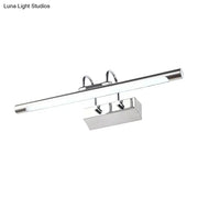 Modern chrome led wall lamp 22 inches wide with white light and sleek rectangular design with adjustable spotlights
