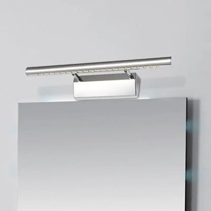 Modern chrome led wall light with pivot joint featuring sleek rectangular design and evenly spaced bulbs for 220v-240v voltage