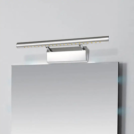 Modern chrome led wall light with pivot joint featuring sleek rectangular design and evenly spaced bulbs for 220v-240v voltage