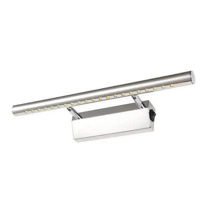 Modern chrome led wall light with pivot joint and sleek elongated bar design suitable for 220v-240v voltage use