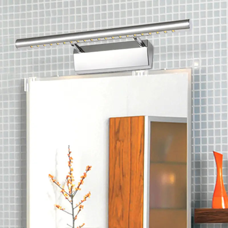 Modern chrome led wall light bathroom mirror lamp with adjustable pivot joint and 220v-240v voltage rectangular design