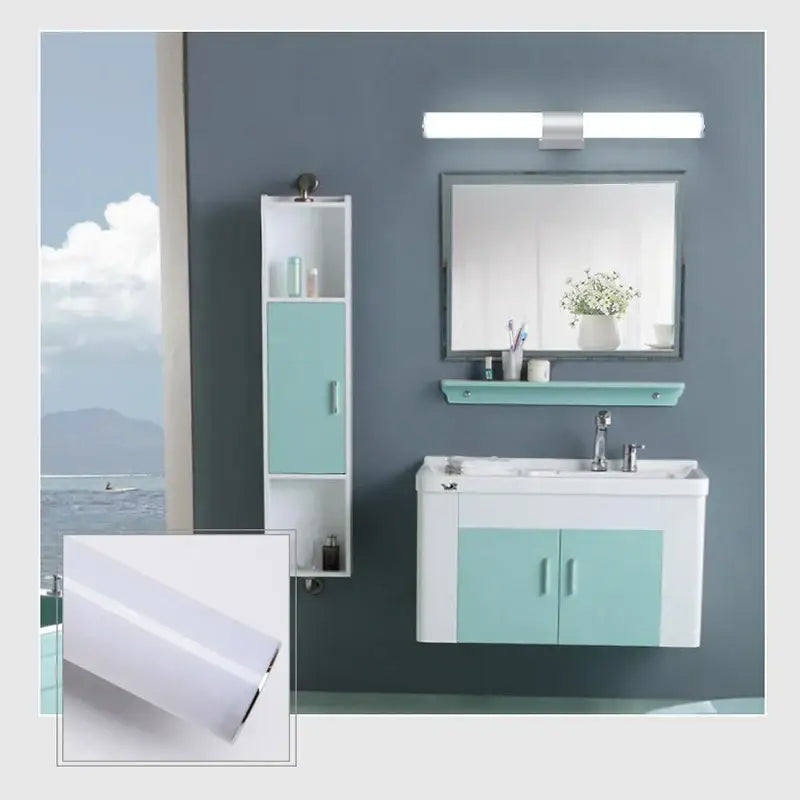 Modern chrome led wall light with metallic trim for bathroom mirror by decorbites led wall light mirror sconce