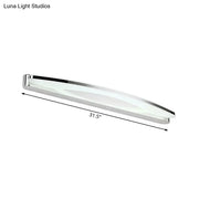 Modern chrome led wall light sconce with sleek chrome finish and frosted glass diffuser for bathroom vanity lighting