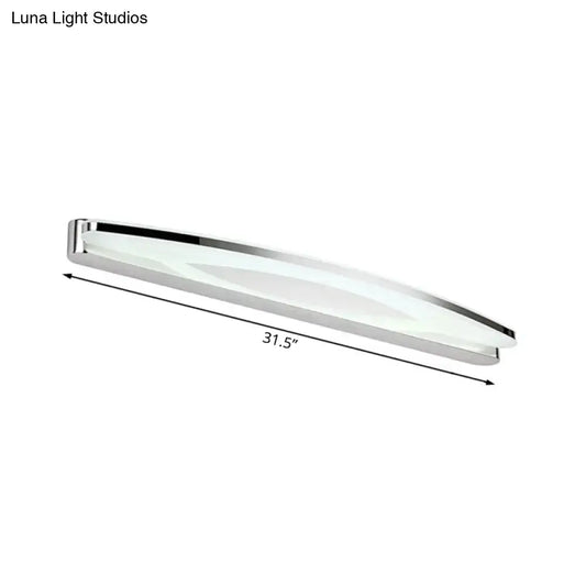Modern chrome led wall light sconce with sleek chrome finish and frosted glass diffuser for bathroom vanity lighting