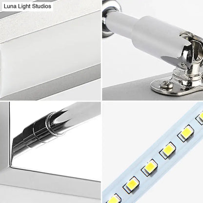 Modern chrome led wall light with adjustable joint featuring sleek design and visible yellow individual leds bathroom sconce