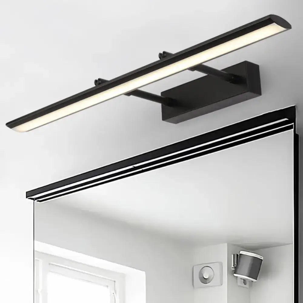 Modern black led wall light with sleek rectangular design and integrated mounting bracket featuring adjustable joint