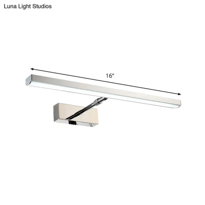 DecorBites™ DecorBites™ Modern Chrome LED Wall Vanity Light - Metallic Linear Wall Mounted Lighting, Warm/White Light