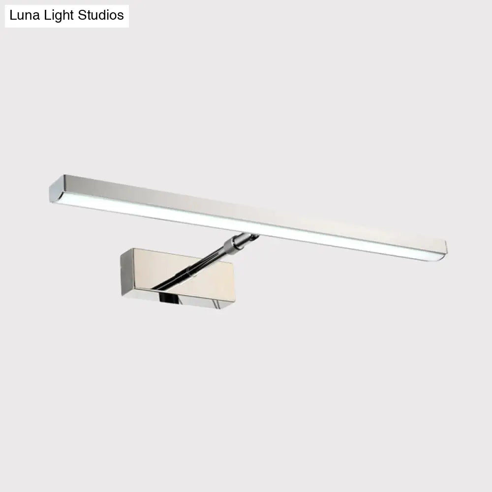 DecorBites™ DecorBites™ Modern Chrome LED Wall Vanity Light - Metallic Linear Wall Mounted Lighting, Warm/White Light