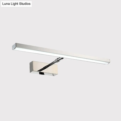 DecorBites™ DecorBites™ Modern Chrome LED Wall Vanity Light - Metallic Linear Wall Mounted Lighting, Warm/White Light
