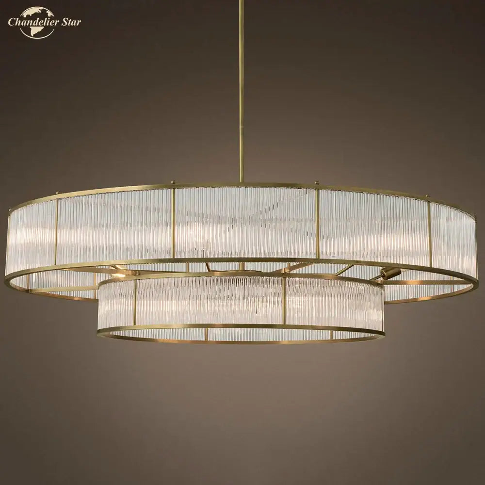 Modern chrome ribbed glass chandeliers with brass frame and clear glass panels for dining room by decorbites glass chandeliers