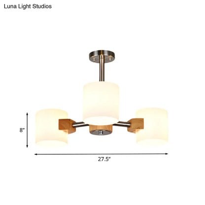 DecorBites™ DecorBites™ Modern Chrome Semi Flush Ceiling Lamp with White Glass - 2/3 Lights - Living Room Lighting