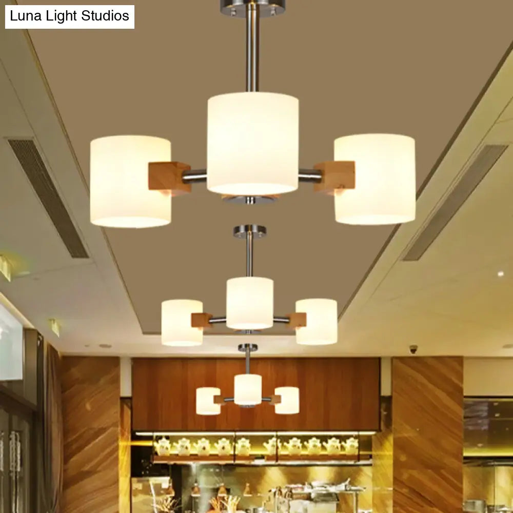 DecorBites™ DecorBites™ Modern Chrome Semi Flush Ceiling Lamp with White Glass - 2/3 Lights - Living Room Lighting