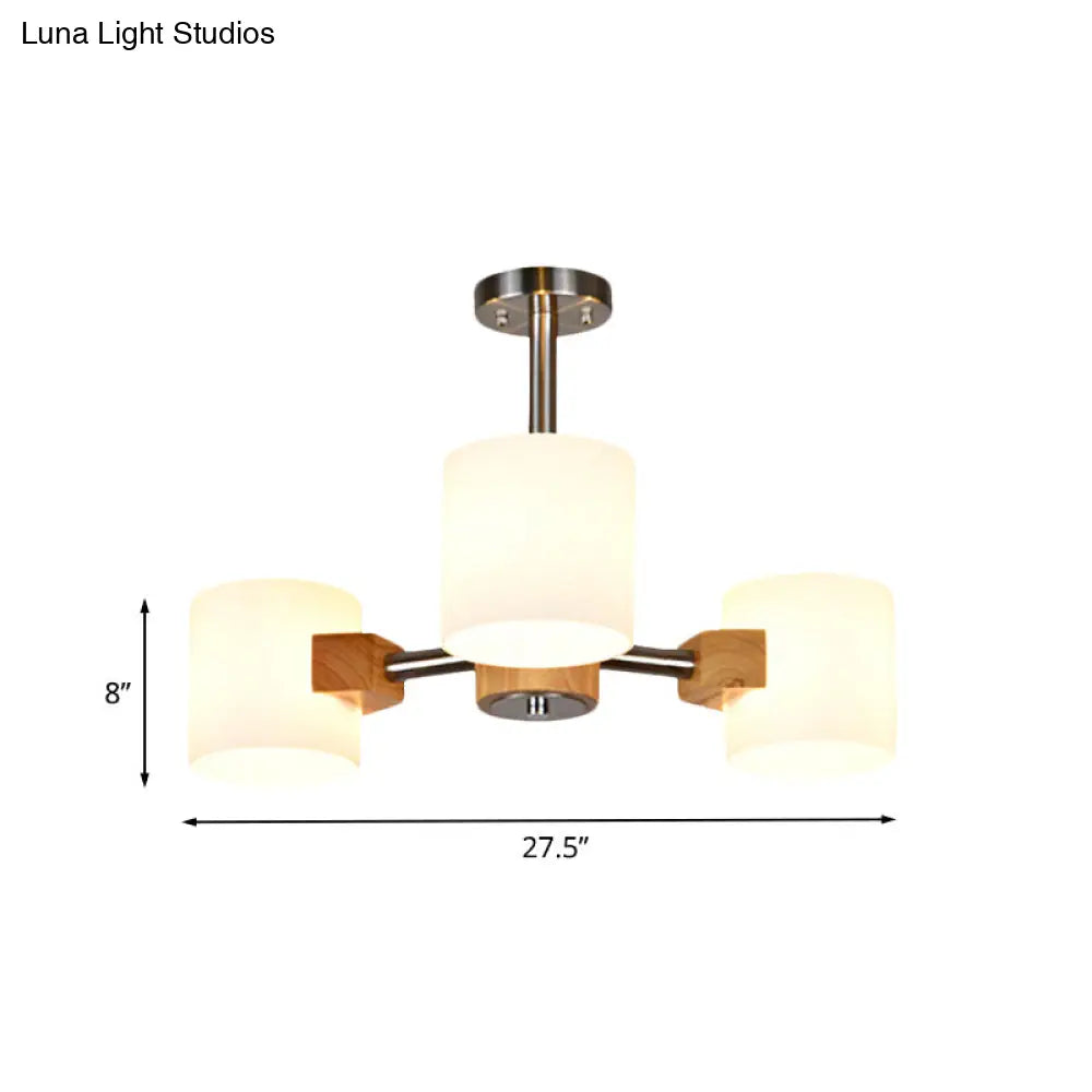 DecorBites™ DecorBites™ Modern Chrome Semi Flush Ceiling Lamp with White Glass - 2/3 Lights - Living Room Lighting