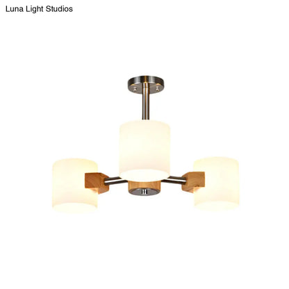 DecorBites™ DecorBites™ Modern Chrome Semi Flush Ceiling Lamp with White Glass - 2/3 Lights - Living Room Lighting