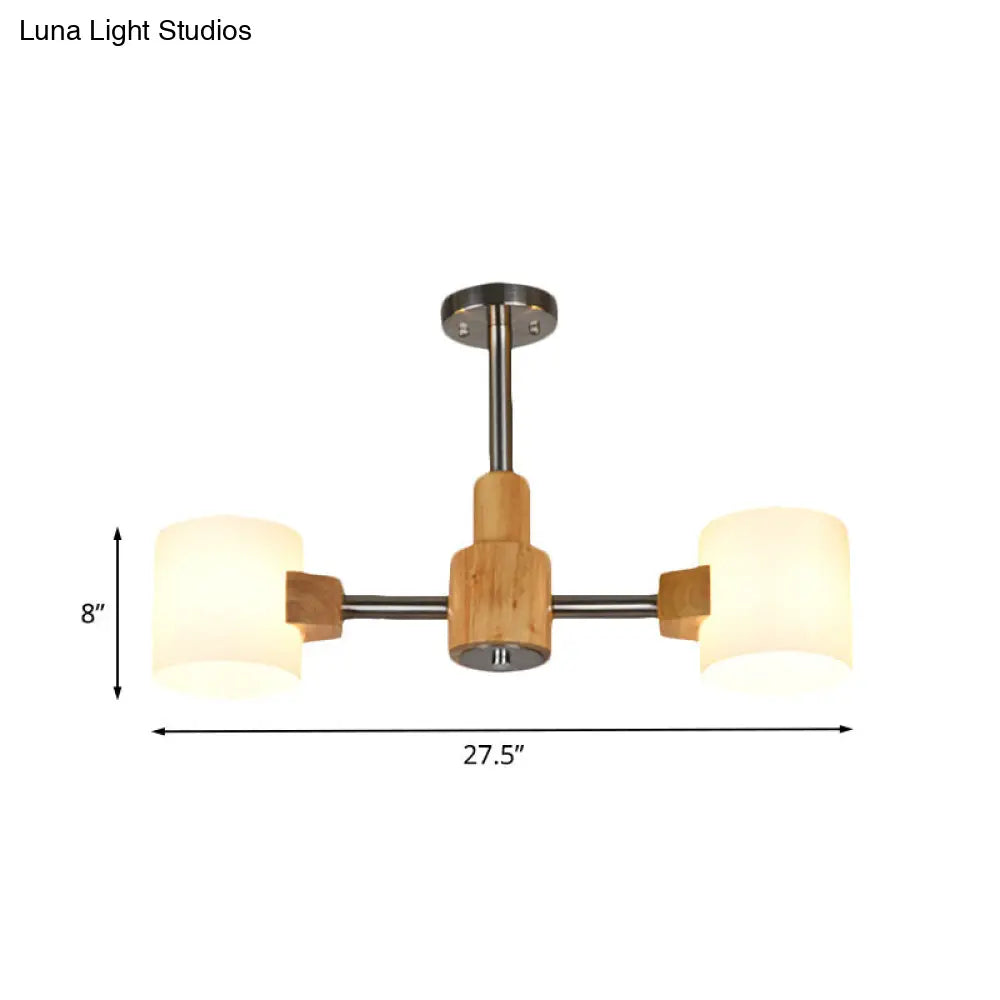 DecorBites™ DecorBites™ Modern Chrome Semi Flush Ceiling Lamp with White Glass - 2/3 Lights - Living Room Lighting
