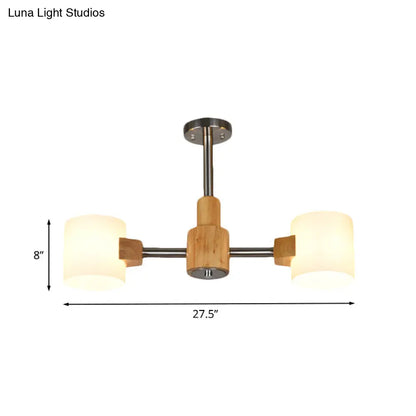 DecorBites™ DecorBites™ Modern Chrome Semi Flush Ceiling Lamp with White Glass - 2/3 Lights - Living Room Lighting