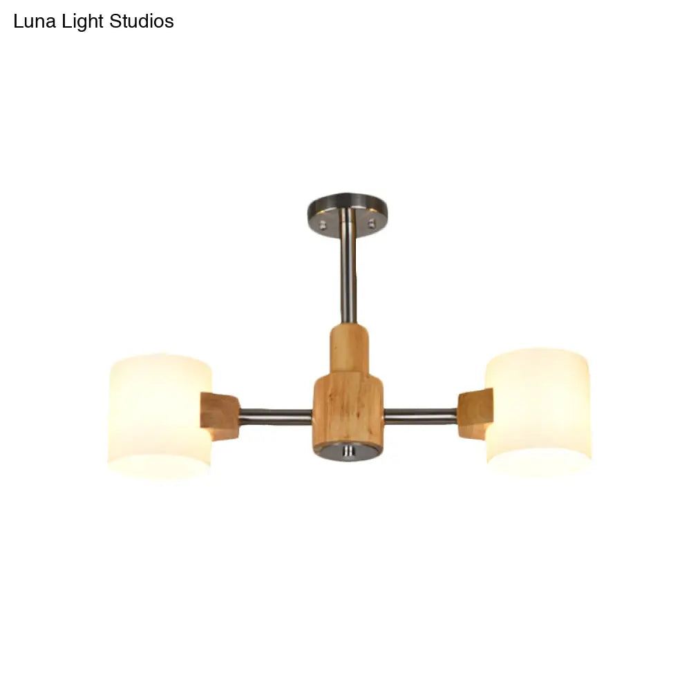 DecorBites™ DecorBites™ Modern Chrome Semi Flush Ceiling Lamp with White Glass - 2/3 Lights - Living Room Lighting