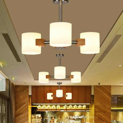 DecorBites™ DecorBites™ Modern Chrome Semi Flush Ceiling Lamp with White Glass - 2/3 Lights - Living Room Lighting