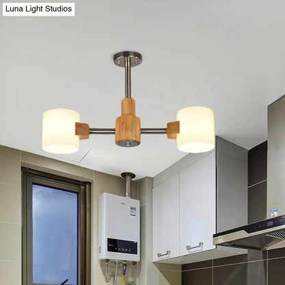 DecorBites™ DecorBites™ Modern Chrome Semi Flush Ceiling Lamp with White Glass - 2/3 Lights - Living Room Lighting