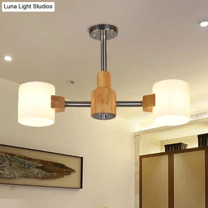 DecorBites™ DecorBites™ Modern Chrome Semi Flush Ceiling Lamp with White Glass - 2/3 Lights - Living Room Lighting