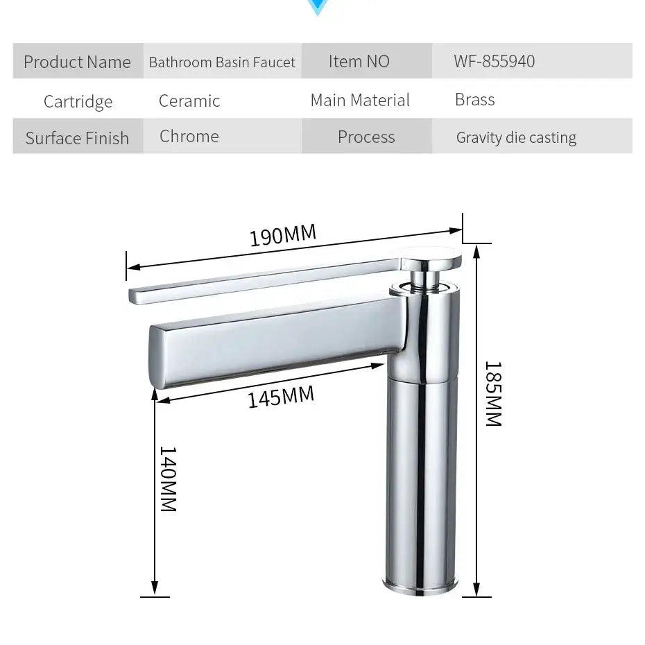 Modern chrome single handle decorbites basin faucet with brass finish and ceramic cartridge for bathroom sink mixer