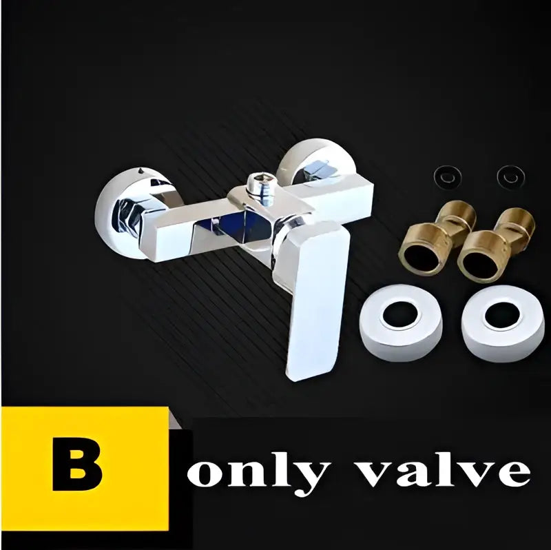Modern chrome single handle shower mixer with sleek chrome valve and decorbites brass single fittings for bathroom use