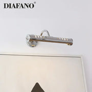 Modern chrome slotted led vanity wall lamp with elongated cylindrical design for bedroom reading light