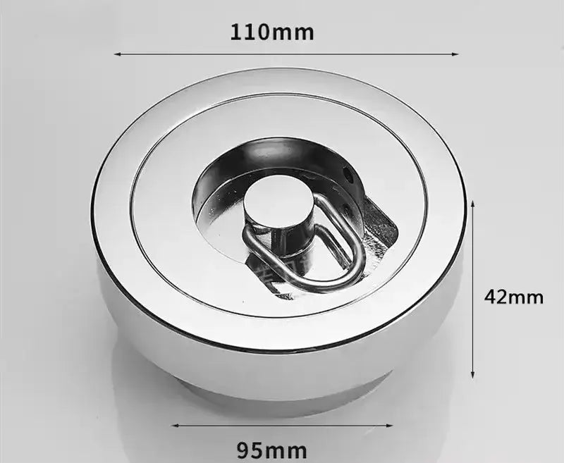 Modern chrome swimming pool fishbowl drain bathroom floor cover with circular design and integrated lifting mechanism by decorbites brass chrome