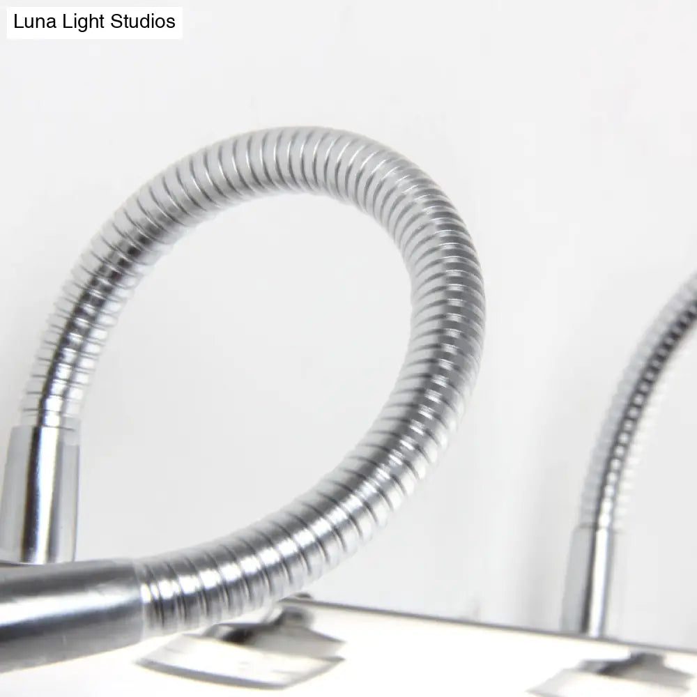 DecorBites™ DecorBites™ Modern Chrome Swoop Arm LED Vanity Wall Sconce with Seedy Crystal for Stylish Bath Decor