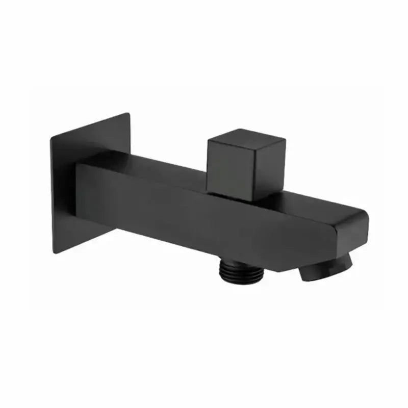 Modern chrome tub spout filler with black matte tub spout and square handle for bathroom accessory use