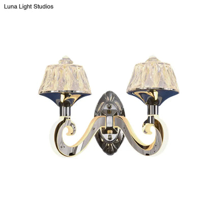 DecorBites™ DecorBites™ Modern Chrome Wall Lamp with Clear Crystal Accent and Luminous Arm