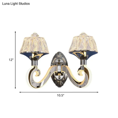 DecorBites™ DecorBites™ Modern Chrome Wall Lamp with Clear Crystal Accent and Luminous Arm