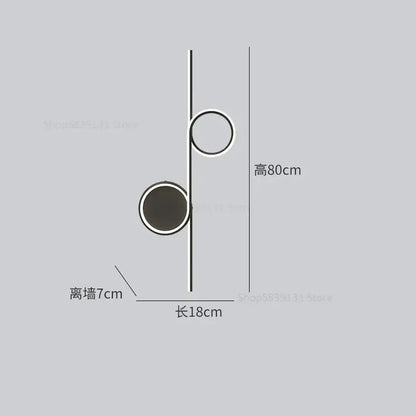 Modern circle straight bar wall lamp featuring a polished metal pendant light with two circular shades for bedroom decorbites circle straight