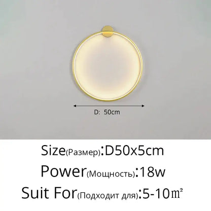 Modern circular black led wall lights with gold-toned finish and warm diffused glow for living room decorbites led wall lights