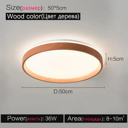 Modern circular black and white led ceiling lamp with warm wood frame for bedroom decorbites ceiling lamp