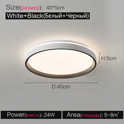Modern circular black and white led ceiling lamp with sleek minimalist design for bedroom by decorbites ceiling lamp