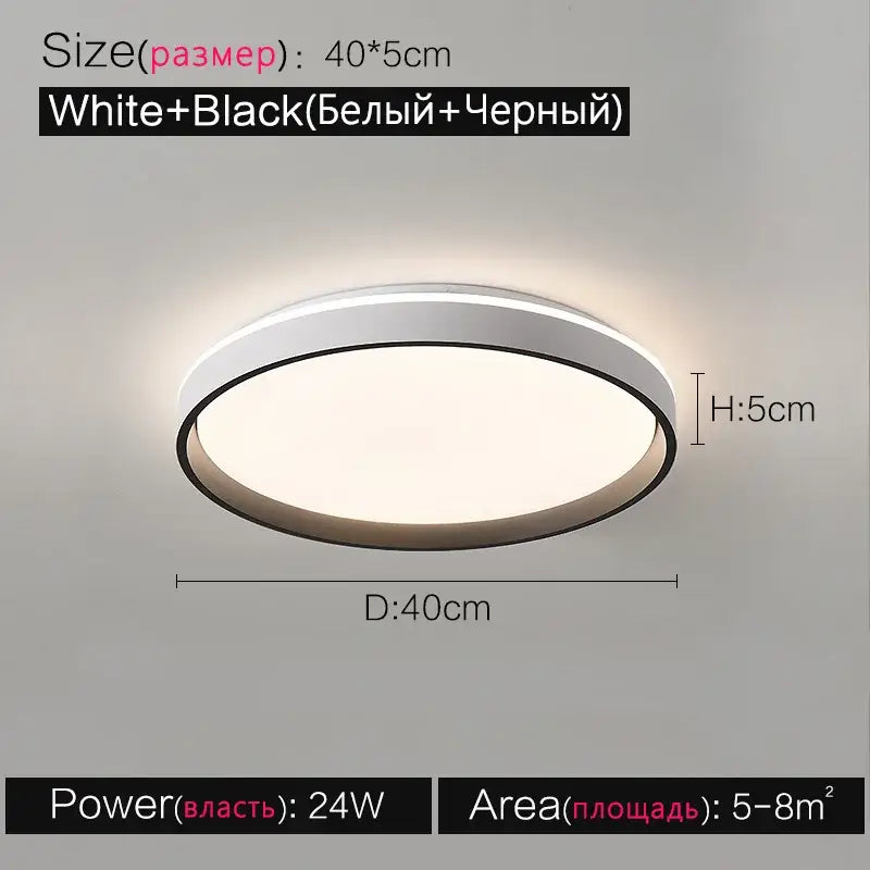 Modern circular black and white led ceiling lamp with sleek minimalist design for bedroom by decorbites ceiling lamp