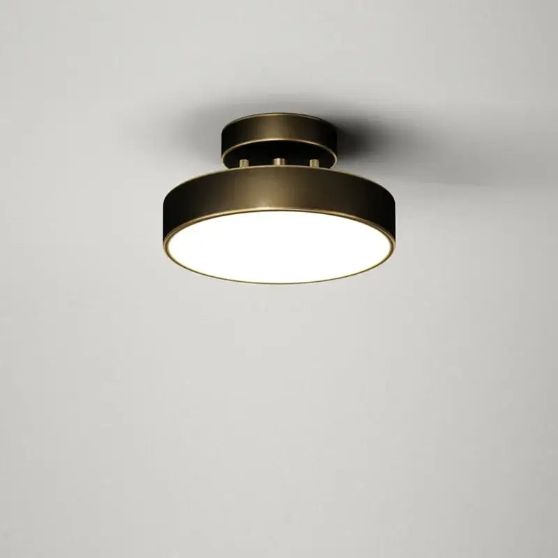 Modern circular brass led ceiling chandelier with brass-finished flush-mount design for living room decorbites brass led