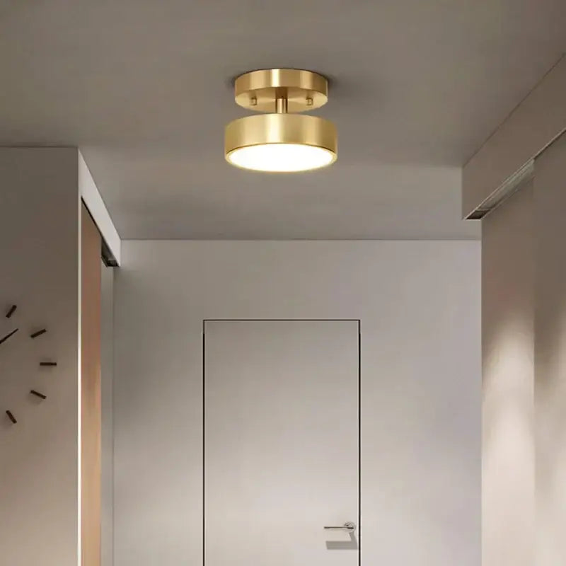 Modern circular brass led ceiling chandelier with brass finish and warm glow perfect for living room decorbites brass led