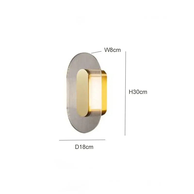Modern circular brushed metallic wall lamp with sleek metal backplate and warm amber elegant glass wall diffuser decorbites elegant glass