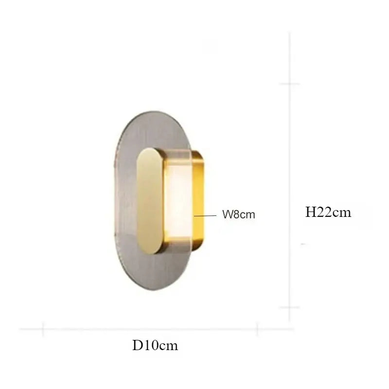 Modern circular brushed metallic wall lamp with sleek silver base and gold accent perfect as decorbites elegant glass wall lamp