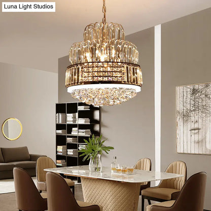 Lámpara de araña circular moderna - Colgante de bola de cristal con 11 luces, acabado dorado - Ideal para la iluminación del comedor