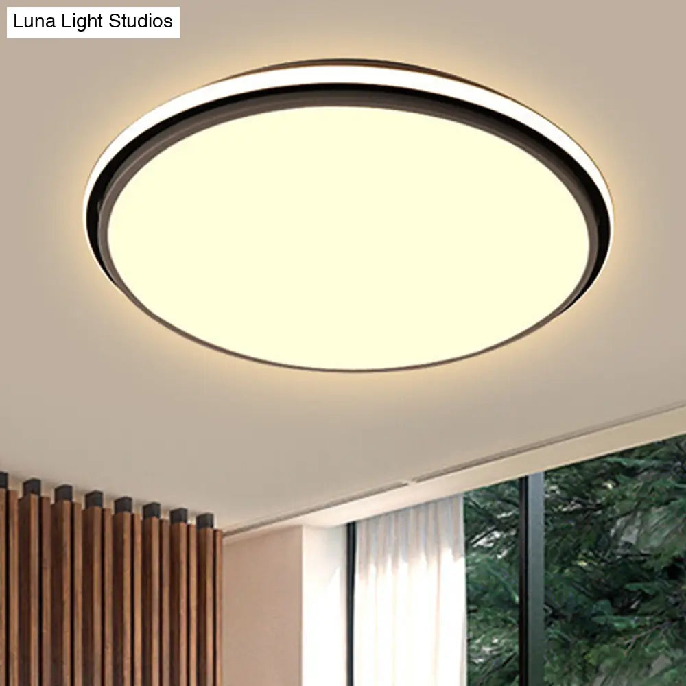 DecorBites™ DecorBites™ Modern Circular Flush Mount LED Fixture, White/Warm Light, Acrylic Design - 12"/16"/19.5" Wide
