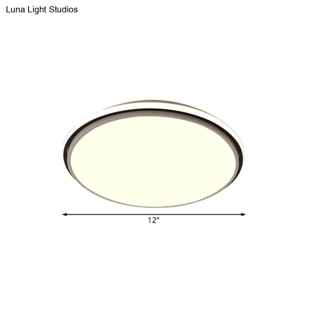 DecorBites™ DecorBites™ Modern Circular Flush Mount LED Fixture, White/Warm Light, Acrylic Design - 12"/16"/19.5" Wide