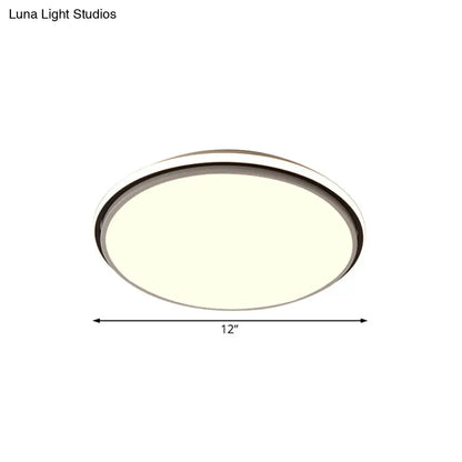 DecorBites™ DecorBites™ Modern Circular Flush Mount LED Fixture, White/Warm Light, Acrylic Design - 12"/16"/19.5" Wide