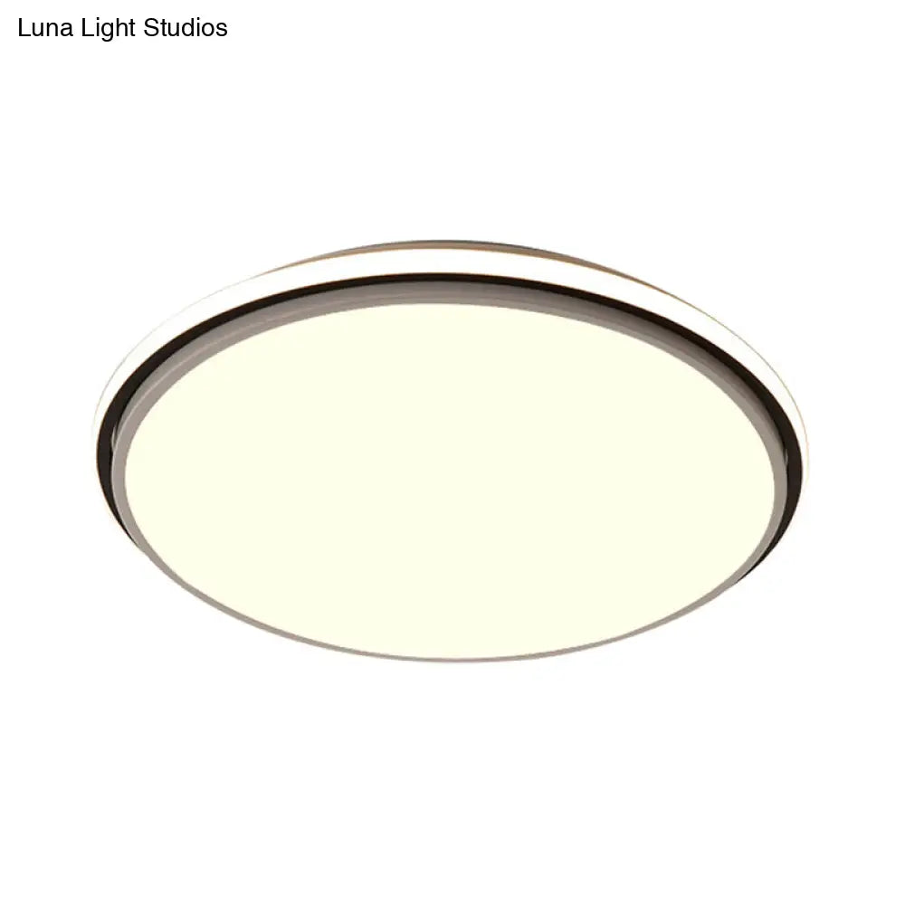 DecorBites™ DecorBites™ Modern Circular Flush Mount LED Fixture, White/Warm Light, Acrylic Design - 12"/16"/19.5" Wide