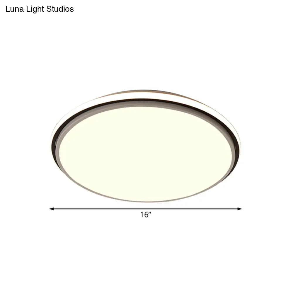DecorBites™ DecorBites™ Modern Circular Flush Mount LED Fixture, White/Warm Light, Acrylic Design - 12"/16"/19.5" Wide
