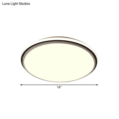DecorBites™ DecorBites™ Modern Circular Flush Mount LED Fixture, White/Warm Light, Acrylic Design - 12"/16"/19.5" Wide